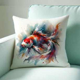 Aquarelle japonaise Koi Coussins de poissons