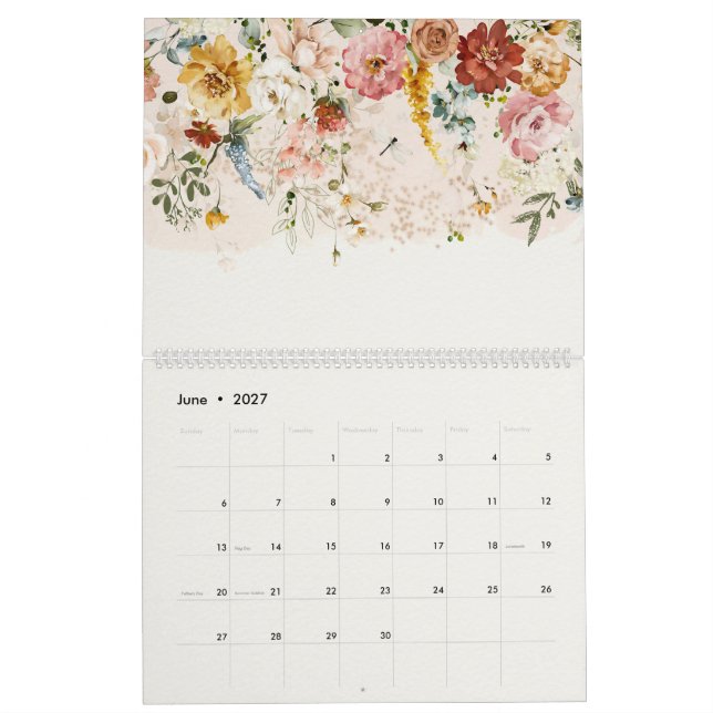 Aquarelle Jardin botanique floral 2023 Calendrier (Jun 2027)