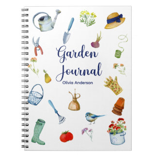 Aquarelle Jardin Journal Carnet spiral