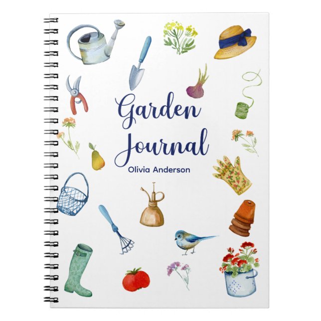 Aquarelle Jardin Journal Carnet spiral (Devant)