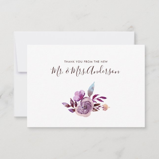 Aquarelle Jardin Merci de mariage (Devant)