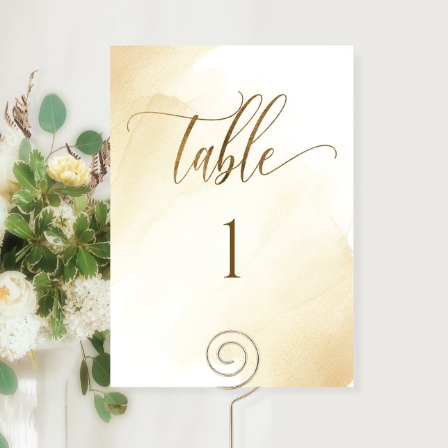 Aquarelle jaune doré, Numéro de tableau moderne (Créateur téléchargé)