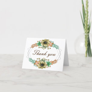 Aquarelle Jaune Et Orange Carte de remerciements F