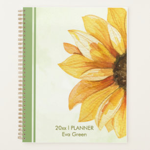 Aquarelle jaune et verte Tournesol