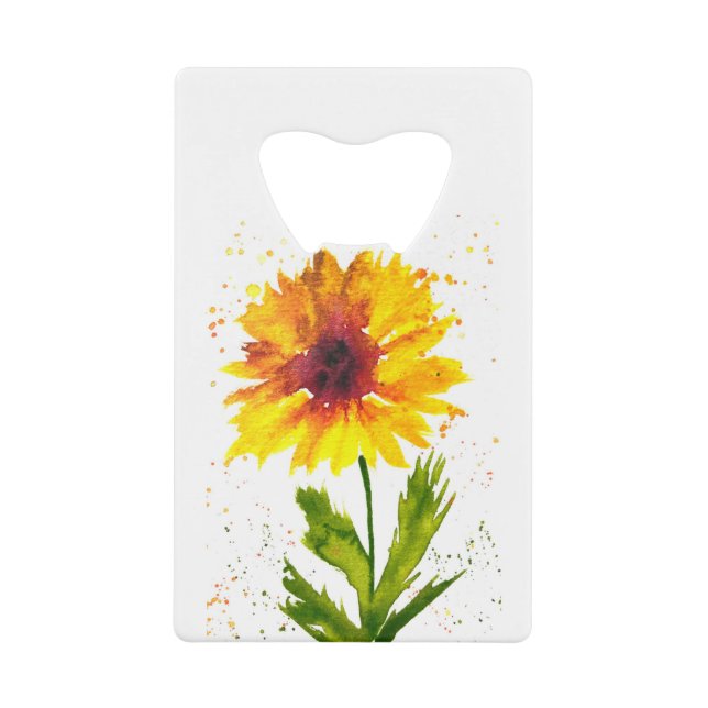 Aquarelle jaune fleur de tournesol chic rustique (Devant)