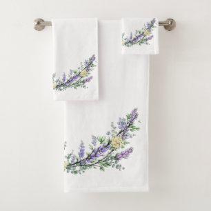 Aquarelle jaune Lavande Eucalyptus