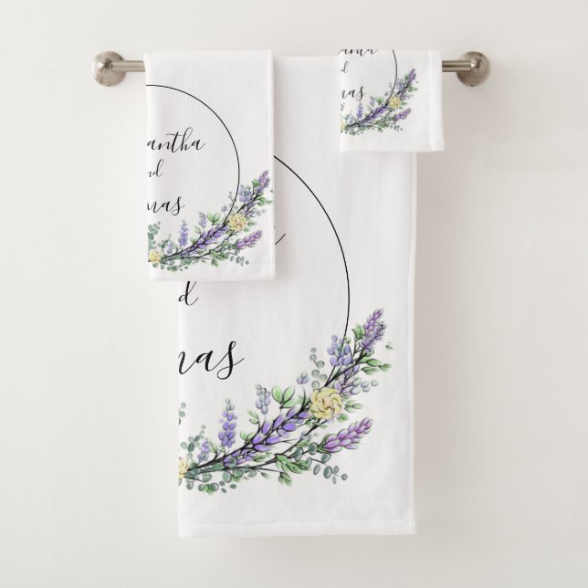 Aquarelle jaune Lavande Eucalyptus (En situation)