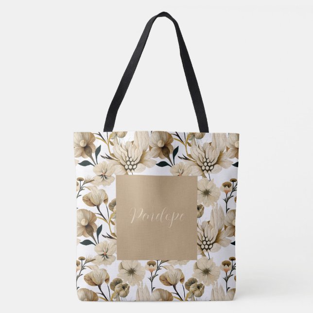 Aquarelle Joli Sac fourre-tout Floral (Devant)