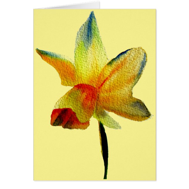 Aquarelle jonquille jaune art Fleur de printemps (Devant)