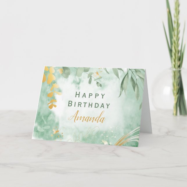 Aquarelle Joyeuse Carte de voeux d'anniversaire pl (Devant)