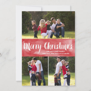 Aquarelle Joyeux Noël Carte photo de vacances