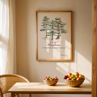 aquarelle Joyeux voeux de Noël Poster
