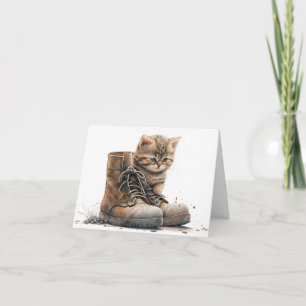 Aquarelle Kitten Avec Chaussures Anciennes