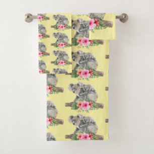 Aquarelle Koala Oears mignonne Maman & Baby Motif