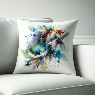 Aquarelle Koi Coussins de poissons