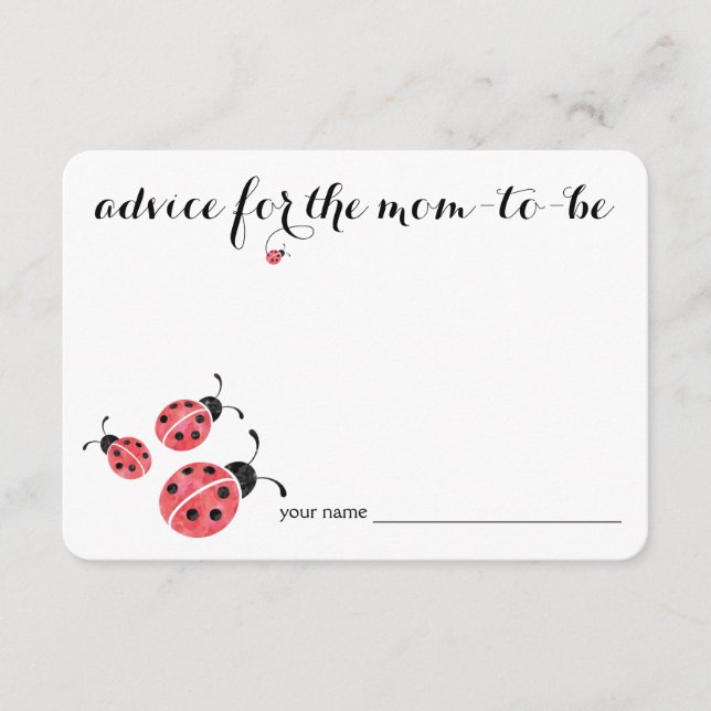 Aquarelle Ladybug Conseils pour la carte Baby show (Devant)