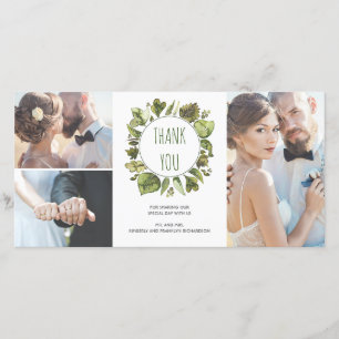 Aquarelle Laurel Wreath Merci vert