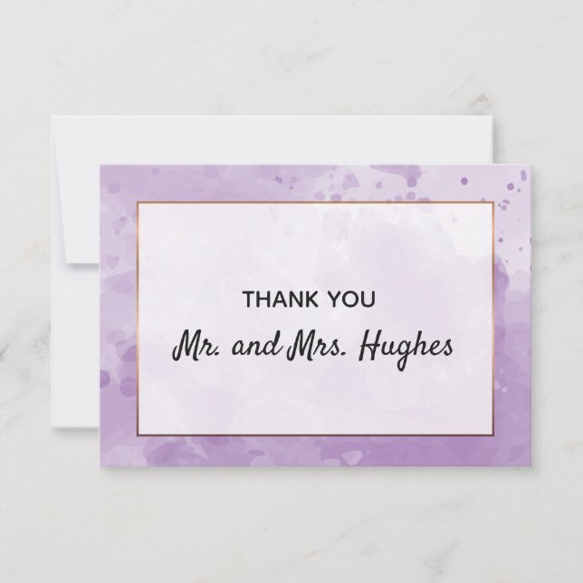 Aquarelle Lavande romantique mariage merci (Devant)