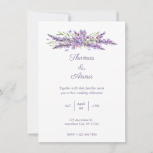 Aquarelle Lavande simple Faire-part de mariage