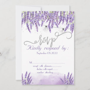 Aquarelle Lavander String Lights Invitation