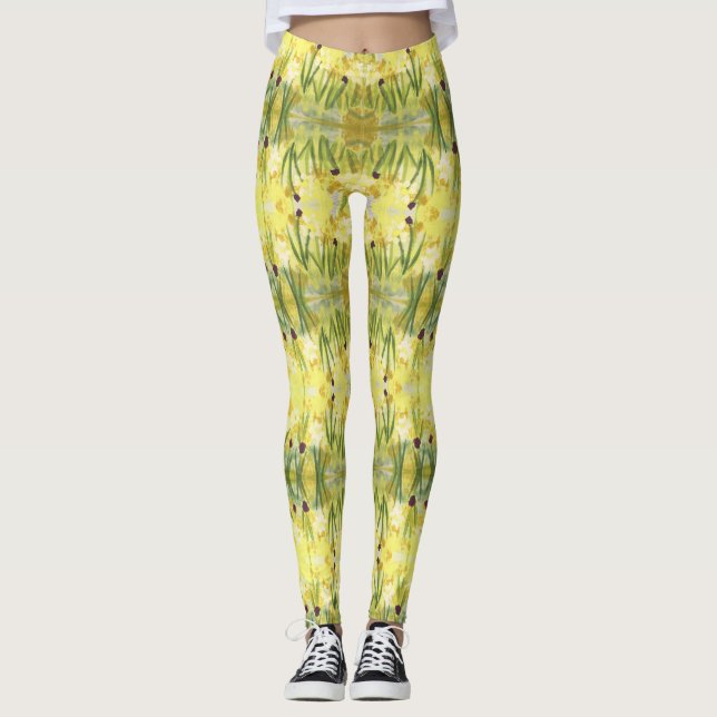 Aquarelle Leggings floraux (Devant)