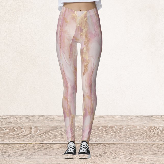 Aquarelle Leggings rose et or (Créateur téléchargé)