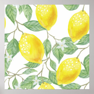 Aquarelle Lemon Cuisine Décor Art Poster