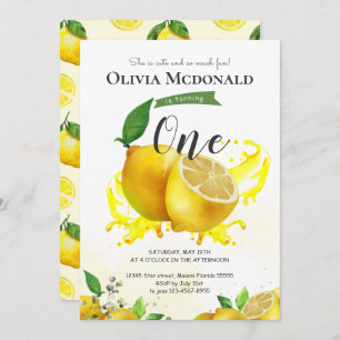 Aquarelle Lemon Invitation d'anniversaire