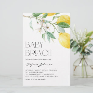 Aquarelle Lemon Summer Baby Brunch Invitation