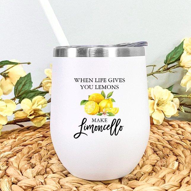 Aquarelle Lemons Brush Script Limoncello (Choose from white or stainless steel.)