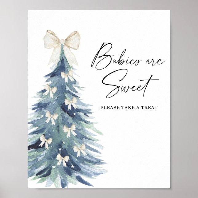 Aquarelle les bébés d'arbre d'hiver sont poster do (Devant)