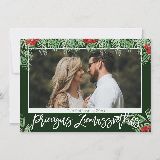 Aquarelle lettonne Priecigus Ziemassvetkus Photo (Devant)