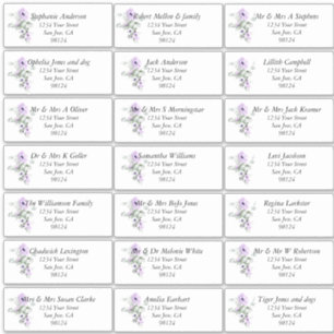 Aquarelle Lilac Floral Étiquettes de adresse bénéf