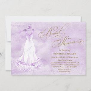 Aquarelle Lilac Mariage Gown Invitation Fête des m