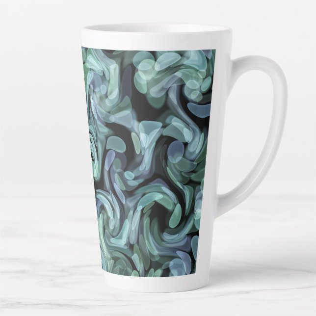 Aquarelle LilacBlue Swirl II Latte Mug (Droite)
