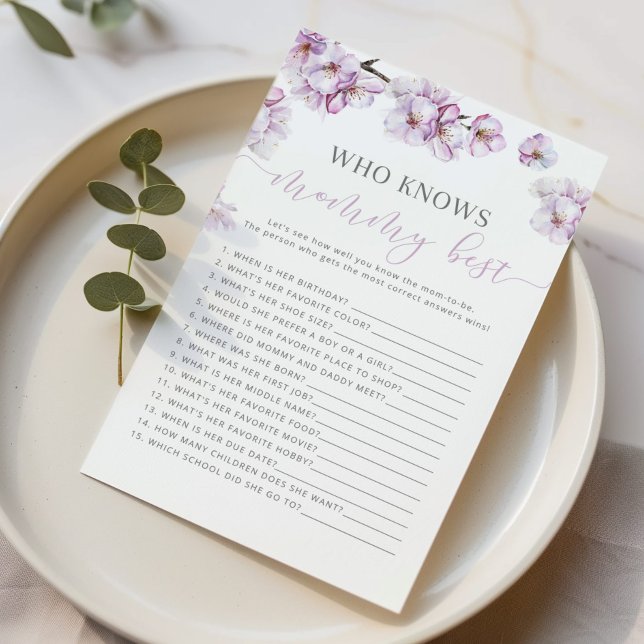 Aquarelle lilas Qui connaît maman meilleur jeu (Créateur téléchargé)