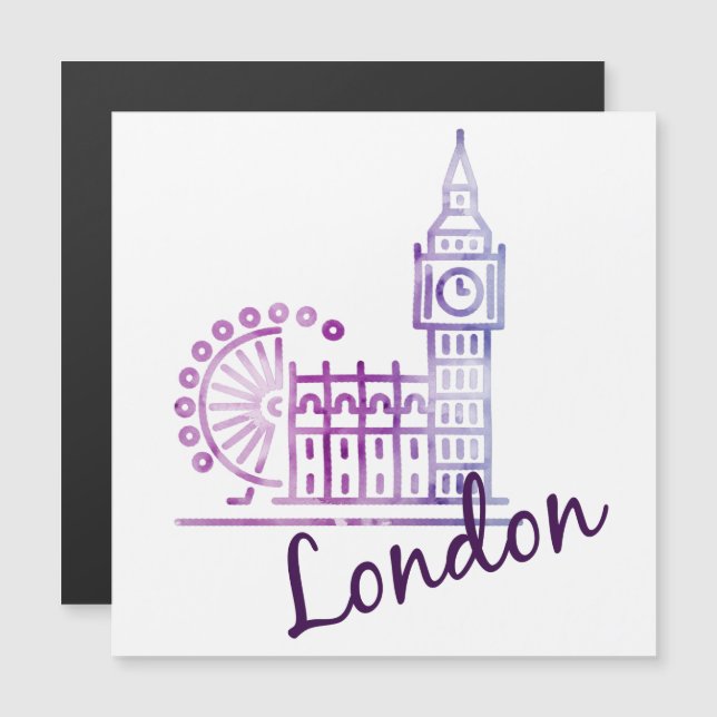 Aquarelle Londres, Big Ben (Devant / Derrière)