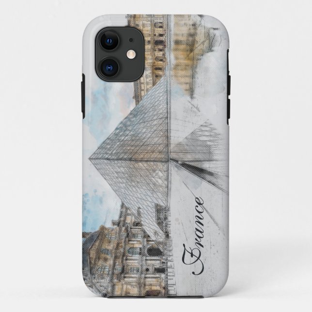 Aquarelle Louvre coque iphone - Paris Artistique (Dos)