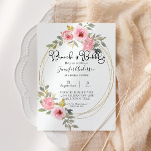 Aquarelle Lush Blush Rose Floral Brunch nuptial