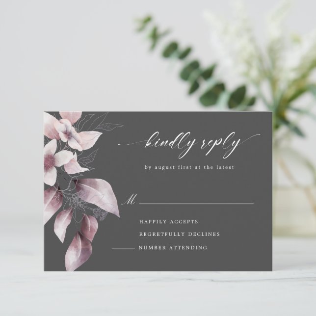 aquarelle magnifique automne floral carte RSVP (Debout devant)