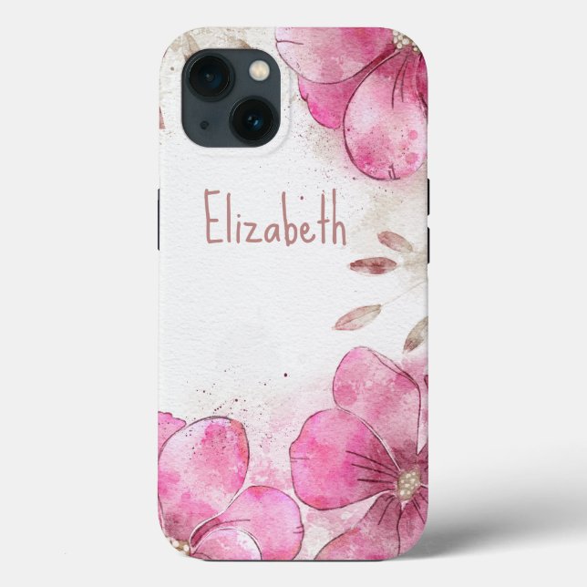 Aquarelle Magnolia fleurs coque iphone (Verso)
