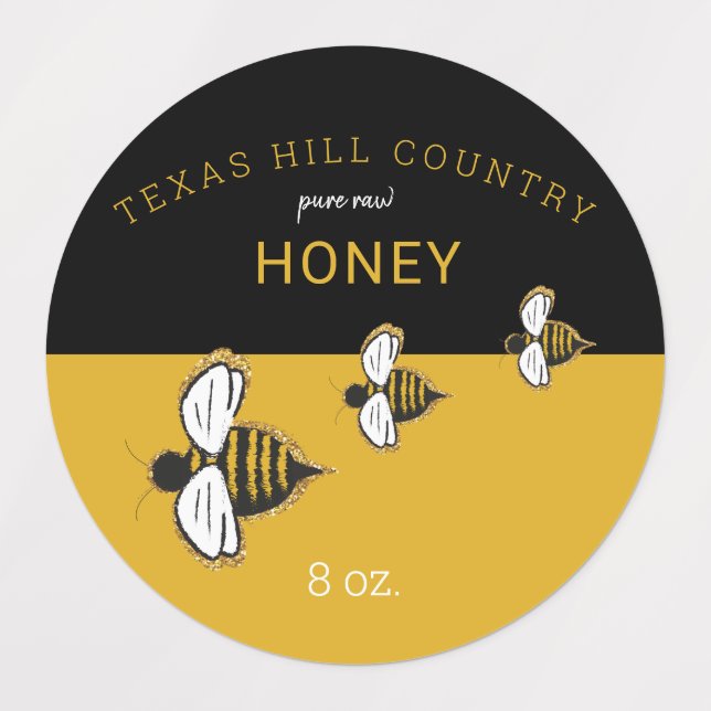 Aquarelle maison Abee Pure Miel cru Étiquettes (Design 2)