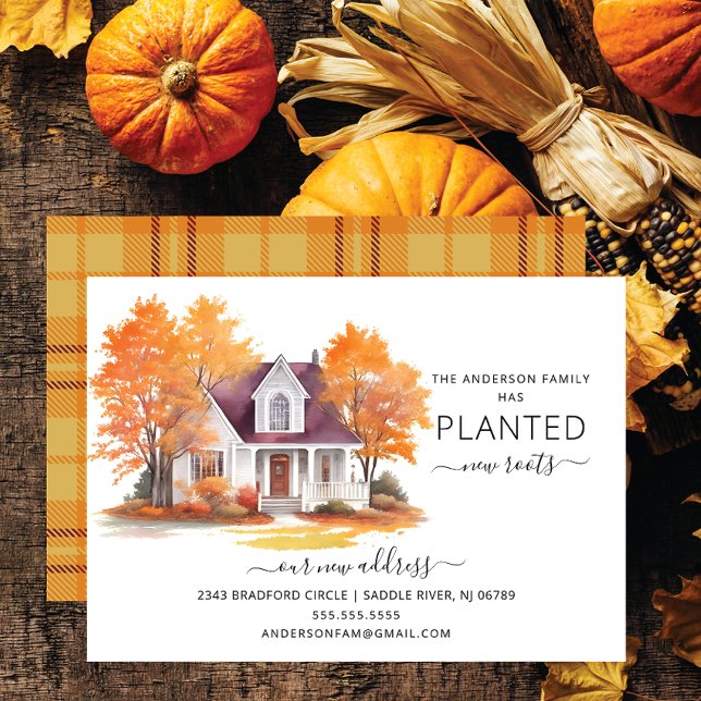 Aquarelle Maison d'automne Moving Faire-part (Créateur téléchargé)