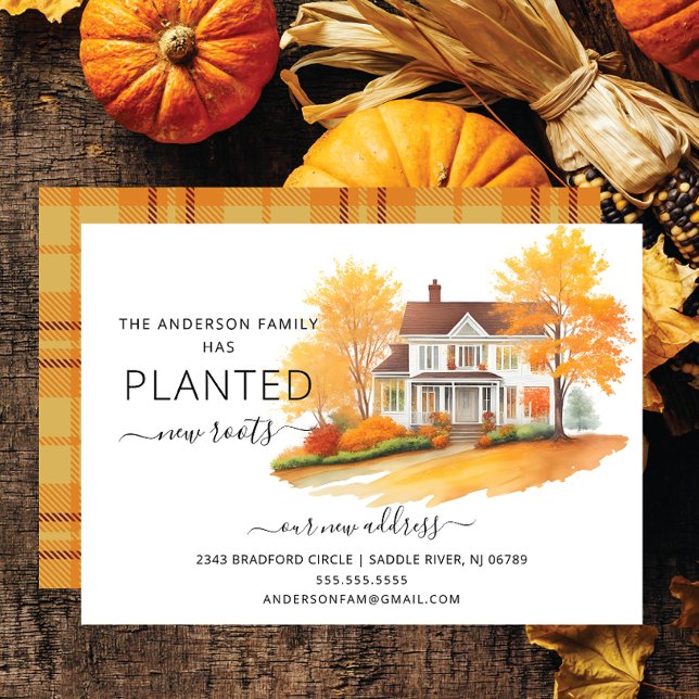 Aquarelle Maison d'automne Moving Faire-part (Créateur téléchargé)