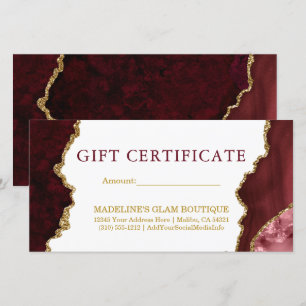 Aquarelle Marbre Bourgogne Gold Certificat cadeau