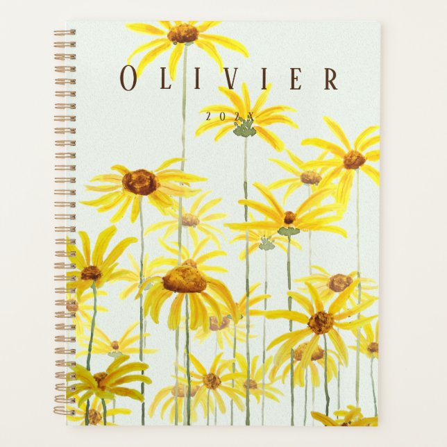 aquarelle marguerite jaune (Devant)