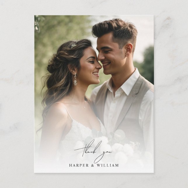 aquarelle marguerite merci photo mariage Carte pos (Devant)