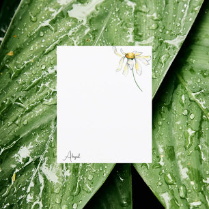 Aquarelle marguerite note personnalisée