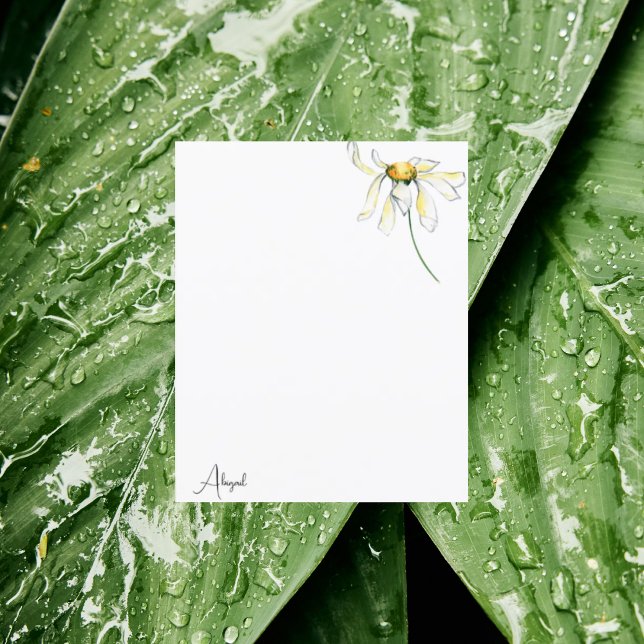 Aquarelle marguerite note personnalisée (Créateur téléchargé)