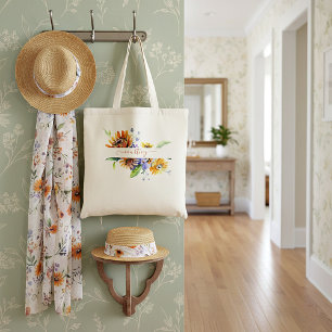 Aquarelle marguerite sac fourre-tout personnalisé